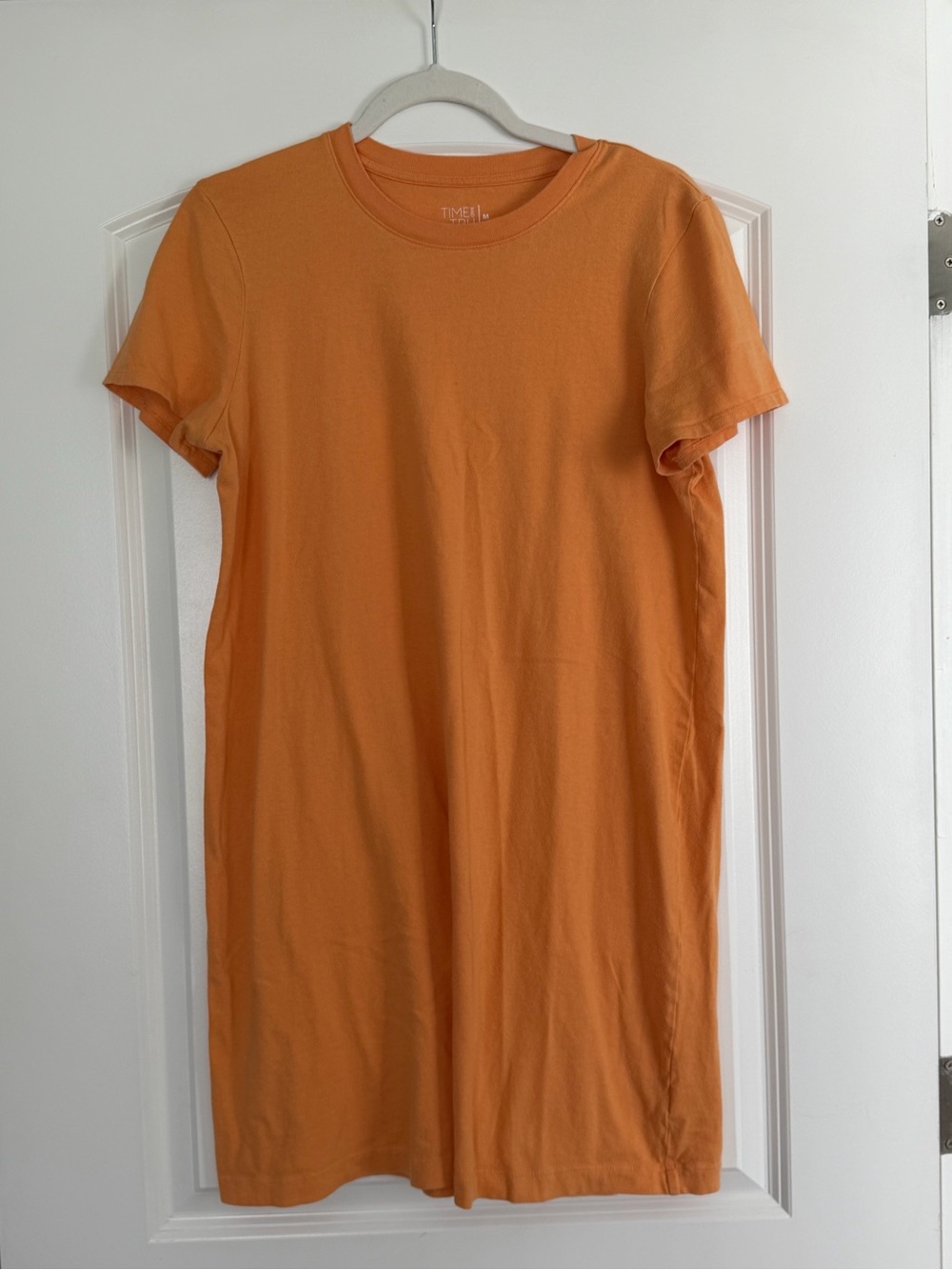 Time and Tru Orange Short-Sleeve Crew Dress